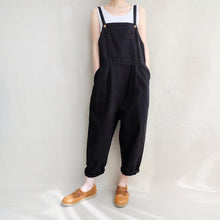 Load image into Gallery viewer, Women Leisure Cotton Jumpsuits Comfortable Dungarees Wide Leg Pants Casual Overalls With Pockets