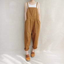 Load image into Gallery viewer, Women Leisure Cotton Jumpsuits Comfortable Dungarees Wide Leg Pants Casual Overalls With Pockets

