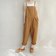 Load image into Gallery viewer, Women Leisure Cotton Jumpsuits Comfortable Dungarees Wide Leg Pants Casual Overalls With Pockets