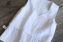 Load image into Gallery viewer, 100% Linen V-Neck Summer Casual Vest For Women Summer Underwear
