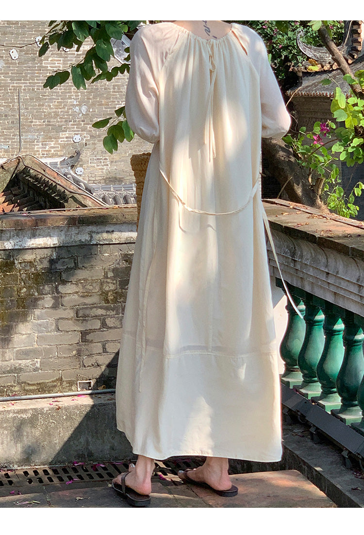 Ladies' Summer Solid Color Vacation Casual Dress, A-Line Dress White / XXL Ladies' Summer Solid Color Vacation Casual Dress, A-Line Dress White / XXL