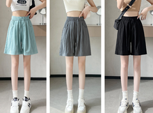 Load image into Gallery viewer, Summer Casual Pleated Loose Shorts With Slanted Pockets, For Work And Daily
