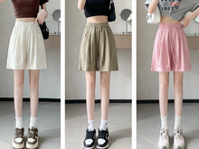 Load image into Gallery viewer, Summer Casual Pleated Loose Shorts With Slanted Pockets, For Work And Daily
