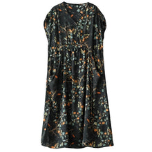 Load image into Gallery viewer, Short Sleeves Flower Print V-Neck Midi Dresses Floral Dresses
