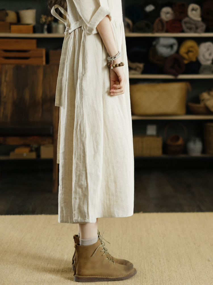 Woman Elegant & Stylish Jacquard Long Dress, White, Casual Vacation Romantic Outfits White / L