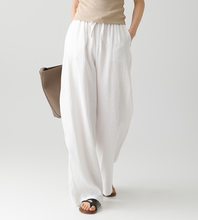 Load image into Gallery viewer, Women&#39;s Nature Linen Pants, Drawstring Pocket Straight Wide-Leg Pants, Suitable For Daily Commuting Holiday Wear
