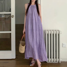 Load image into Gallery viewer, Women&#39;s Summer Solid Color Round Neck Sleeveless Long Casual Dress, Minimalist Maxi Dress
