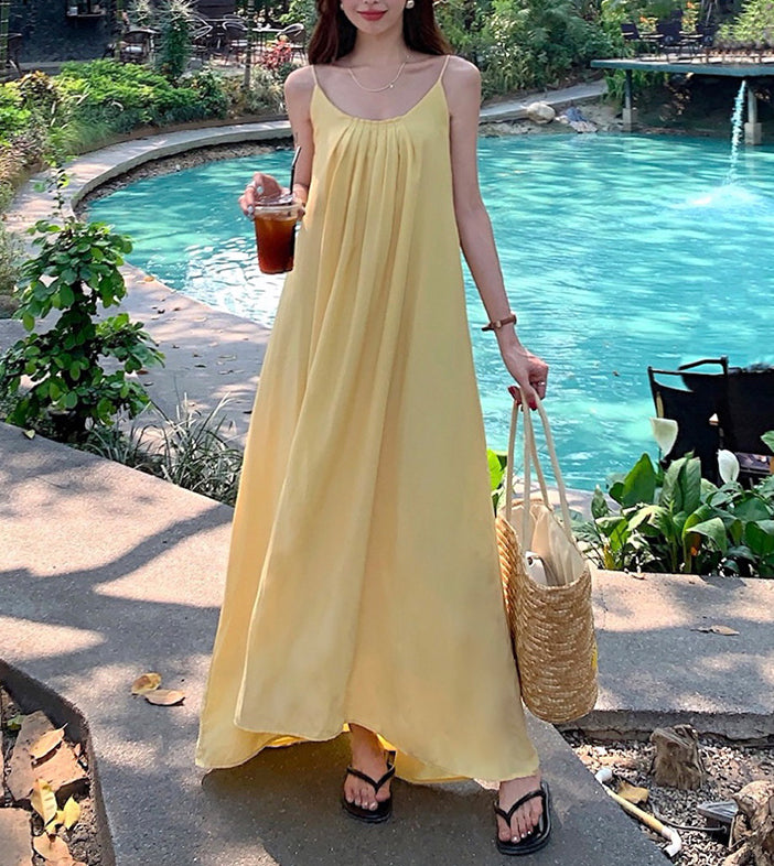 Women's Summer Solid Color Backless Casual Dress, Sleeveless Dress, Beach Dresses L Women's Summer Solid Color Backless Casual Dress, Sleeveless Dress, Beach Dresses L