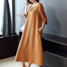 Load image into Gallery viewer, Women Plus Size Pure Color Elegant Loose Dresses Q16014
