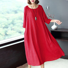 Load image into Gallery viewer, Women Plus Size Pure Color Elegant Loose Dresses Q16014
