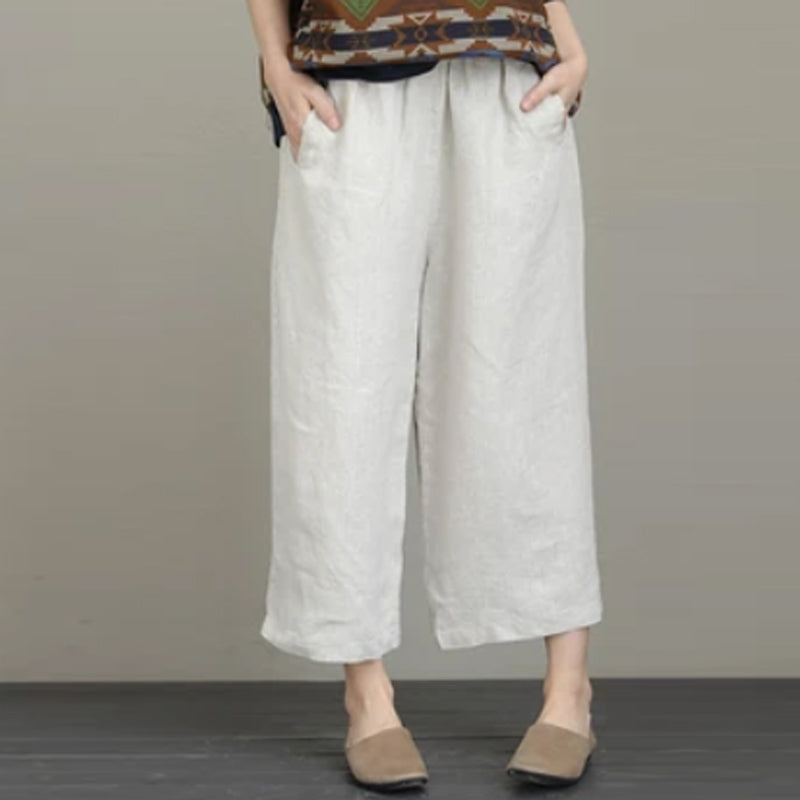 Women Loose Vintage Wide Leg Linen Pants– FantasyLinen