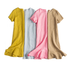 Load image into Gallery viewer, Simple Pure Color Linen Dresses For Women
