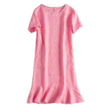 Load image into Gallery viewer, Simple Pure Color Linen Dresses For Women
