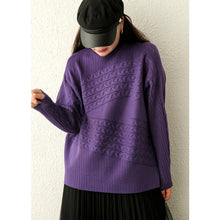 Load image into Gallery viewer, Cotton Pullover for Women, Crew Neck Sweater, Camel Cropped Sweater
