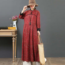 Load image into Gallery viewer, Women&#39;s Warm Loose Retro Floral Dress
