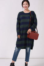 Load image into Gallery viewer, Women Loose Plus Size Striped Sweater
