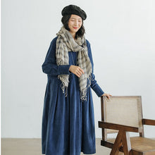 Load image into Gallery viewer, Loose Dresses for Women, Casual Winter Dress, Blue Midi Dress
