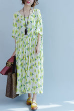 Load image into Gallery viewer, Green A little Flower Casual Holiday Summer Dresses Women Clothing Q3107 - FantasyLinen
