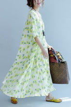 Load image into Gallery viewer, Green A little Flower Casual Holiday Summer Dresses Women Clothing Q3107 - FantasyLinen
