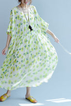 Load image into Gallery viewer, Green A little Flower Casual Holiday Summer Dresses Women Clothing Q3107 - FantasyLinen