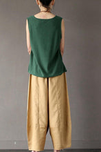 Load image into Gallery viewer, Khaki Loose Cotton Linen Casual Ankle Length Pants Women Clothes P1203 - FantasyLinen
