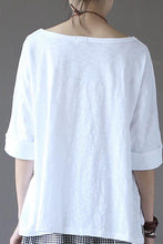 Load image into Gallery viewer, White Summer Lovely Sweet Casual Loose T-Shirt Women Tops S1301 - FantasyLinen