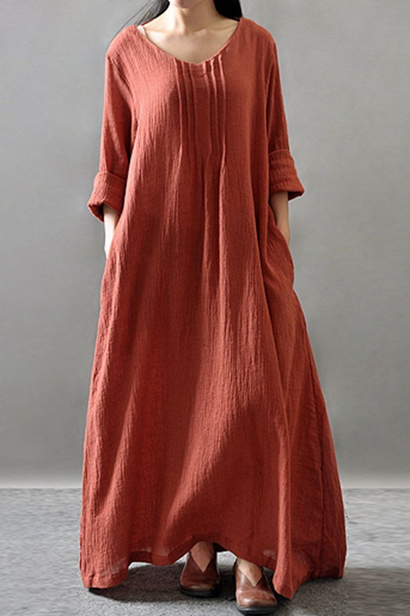 Purple/Black/Orange Maxi Linen Plus Size Women Dresses Q3102A FantasyLinen Purple/Black/Orange Maxi Linen Plus Size Women Dresses Q3102A FantasyLinen
