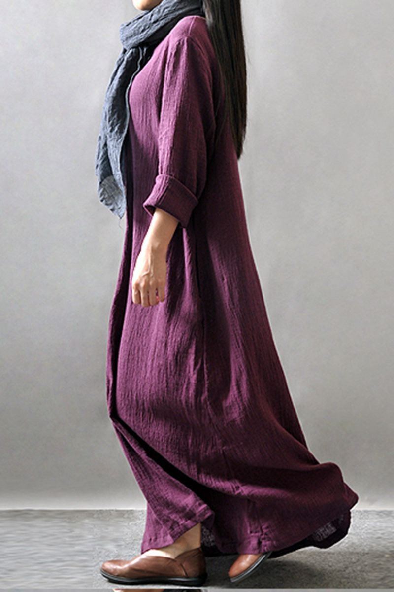 Purple/Black/Orange Maxi Linen Plus Size Women Dresses Q3102A FantasyLinen Purple/Black/Orange Maxi Linen Plus Size Women Dresses Q3102A FantasyLinen