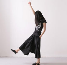 Load image into Gallery viewer, Linen Trousers Black Women Dress Slacks Pants K037 - FantasyLinen
