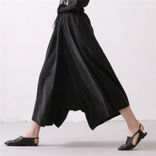 Load image into Gallery viewer, Linen Trousers Black Women Dress Slacks Pants K037 - FantasyLinen
