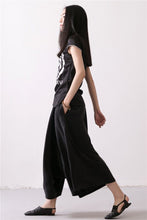 Load image into Gallery viewer, Linen Trousers Black Women Dress Slacks Pants K037 - FantasyLinen
