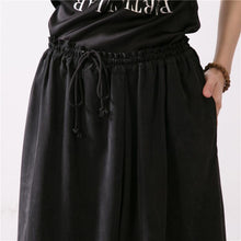 Load image into Gallery viewer, Linen Trousers Black Women Dress Slacks Pants K037 - FantasyLinen
