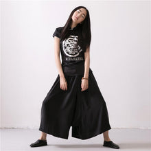 Load image into Gallery viewer, Linen Trousers Black Women Dress Slacks Pants K037 - FantasyLinen
