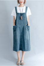 Load image into Gallery viewer, 2018 Summer Blue Denim  Suspender Skirt Women Clothes - FantasyLinen