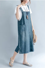 Load image into Gallery viewer, 2018 Summer Blue Denim  Suspender Skirt Women Clothes - FantasyLinen