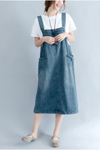 Load image into Gallery viewer, 2018 Summer Blue Denim  Suspender Skirt Women Clothes - FantasyLinen
