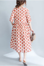 Load image into Gallery viewer, Red Dot Art Casual Travel Cotton Dress Women Clothes - FantasyLinen
