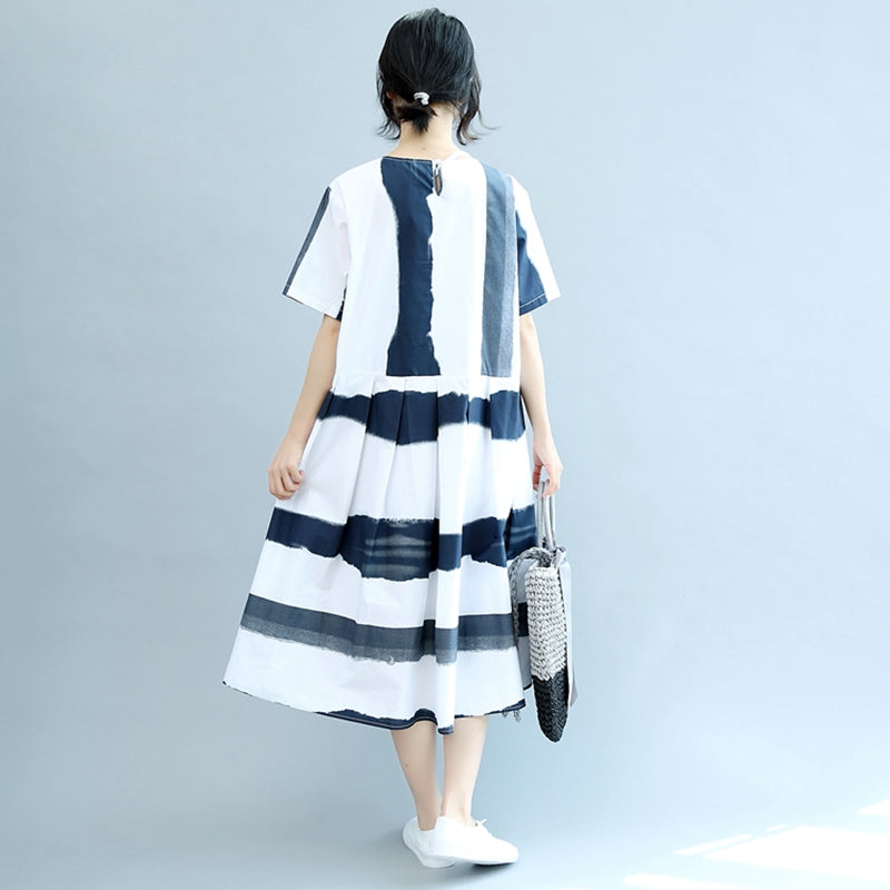blue and white striped casual dress Chase Dress in Navy and White Stripe M