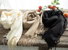 Load image into Gallery viewer, Vintage Pure Color Wool Warm Scarf Women Fashion Shawl W19110