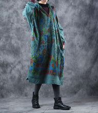 Load image into Gallery viewer, Vintage Loose Hoodie Print Long Fleece Dresses  For Women W3370
