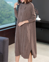 Load image into Gallery viewer, Loose Pure Color Knitted Dresses Women Casual Clothes Q26113
