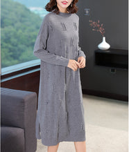 Load image into Gallery viewer, Loose Pure Color Knitted Dresses Women Casual Clothes Q26113
