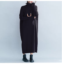 Load image into Gallery viewer, Women Loose High Neck Maxi Sweater Dresses Q26118
