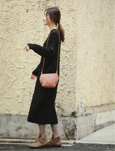 Load image into Gallery viewer, Black And Blue Loose Thicken Sweater Dresses For Women Z81042
