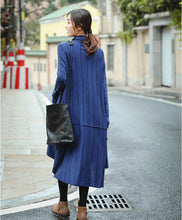 Load image into Gallery viewer, Elegant Blue High Neck Loose Sweater Dresses For Women Z81039
