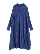 Load image into Gallery viewer, Elegant Blue High Neck Loose Sweater Dresses For Women Z81039