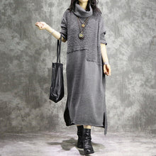 Load image into Gallery viewer, Loose Vintage High Neck Cotton Linen Maxi Dresses For Women Q31120