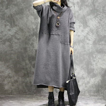 Load image into Gallery viewer, Loose Vintage High Neck Cotton Linen Maxi Dresses For Women Q31120