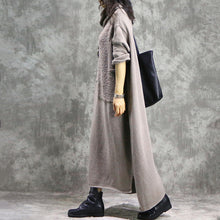 Load image into Gallery viewer, Loose Vintage High Neck Cotton Linen Maxi Dresses For Women Q31120
