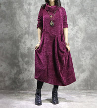 Load image into Gallery viewer, Vintage Casual High Neck Maxi Dresses Women Spring Clothes Q31121
